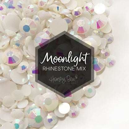 Moonlight - White Iridescent Flat Back Jelly Rhinestone Mix - Honey Bee Stamps
