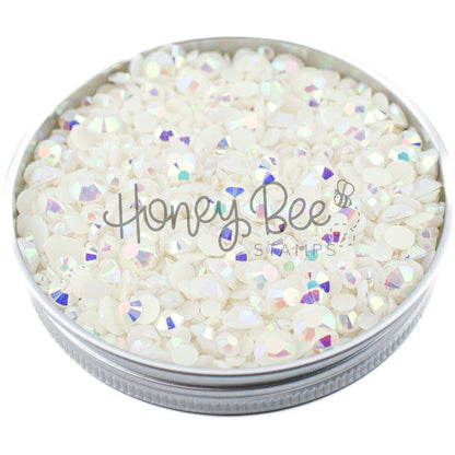 Moonlight - White Iridescent Flat Back Jelly Rhinestone Mix - Honey Bee Stamps