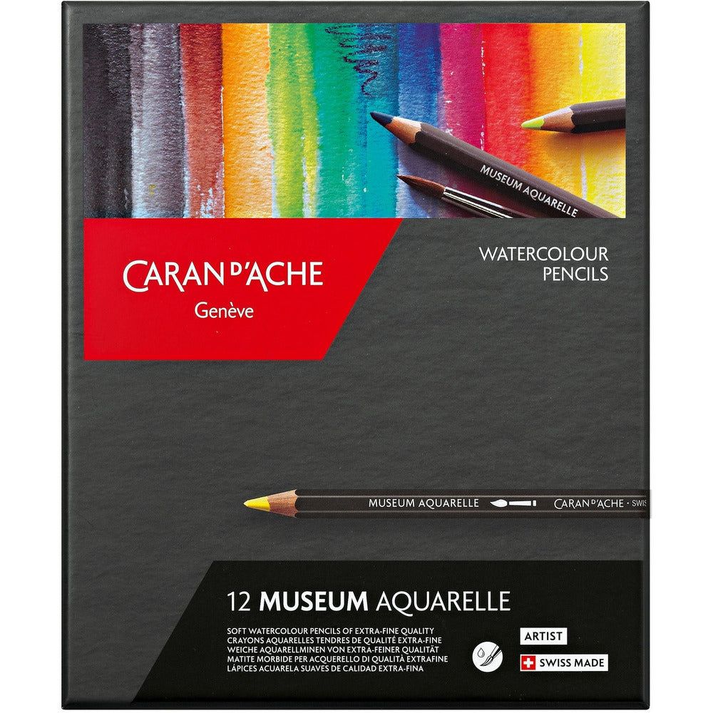 Museum Aquarelle by Caran D'Ache - 12 pkg Pro Watercolor Pencils - Honey Bee Stamps
