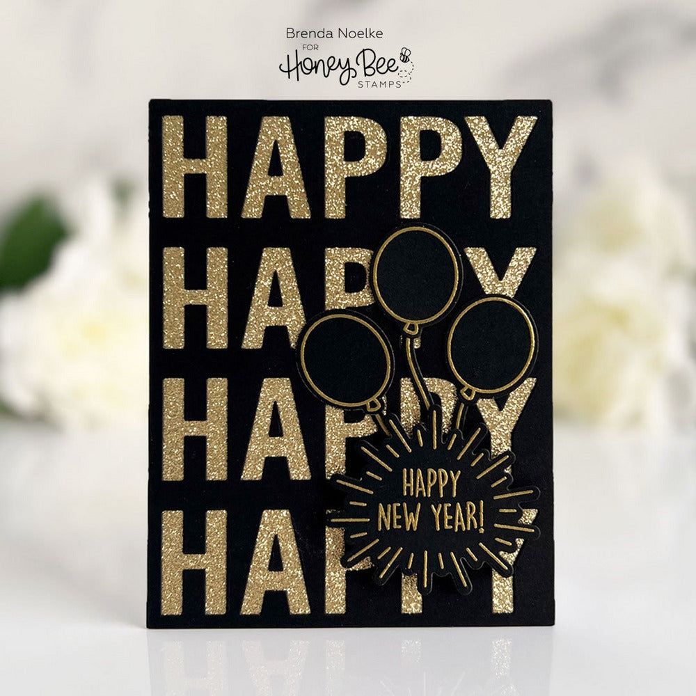 New Year Cheers - 6x6 Photopolymer Stamp Set - Retiring - Honey Bee Stamps