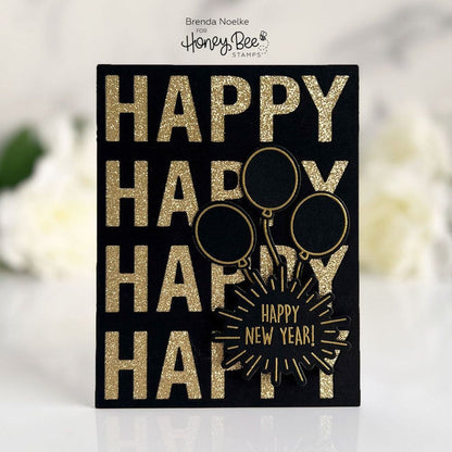 New Year Cheers - 6x6 Photopolymer Stamp Set - Retiring - Honey Bee Stamps