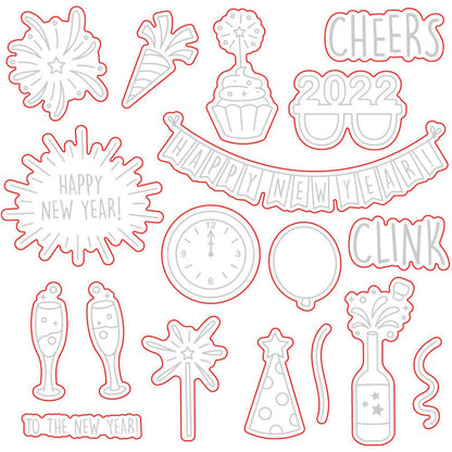 New Year Cheers - Honey Cuts - Coordinating Dies - Retiring - Honey Bee Stamps