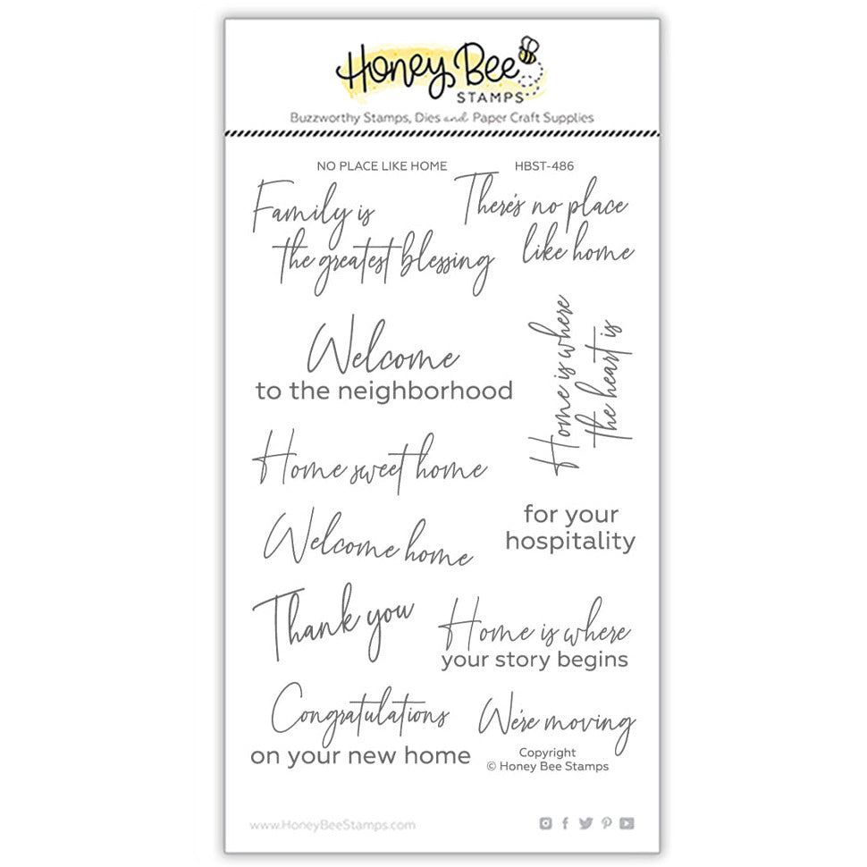 No Place Like Home - 4x6 Photopolymer Stamp Set - Honey Bee Stamps