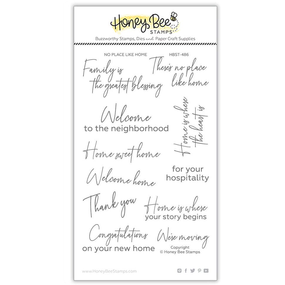 No Place Like Home - 4x6 Stamp Set - Honey Bee Stamps