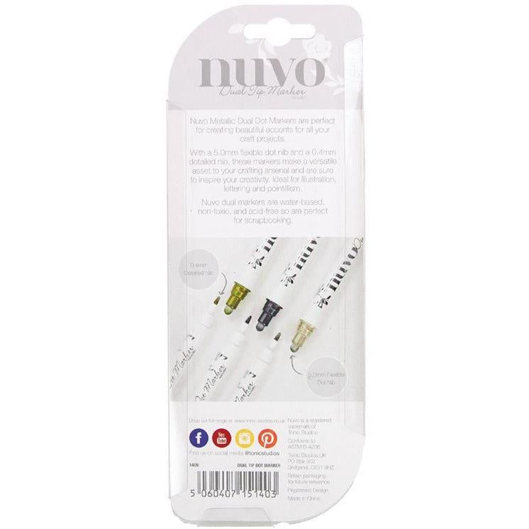 Nuvo Metallic Dual Tip Dot Markers 3/Pkg - Honey Bee Stamps