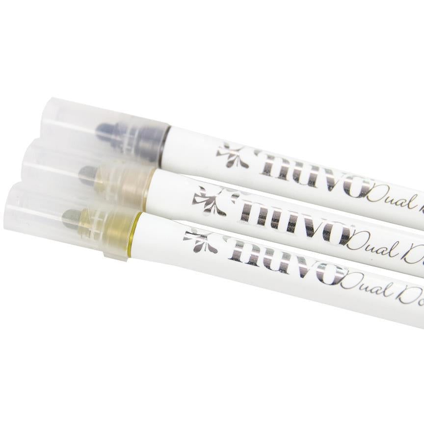 Nuvo Metallic Dual Tip Dot Markers 3/Pkg - Honey Bee Stamps