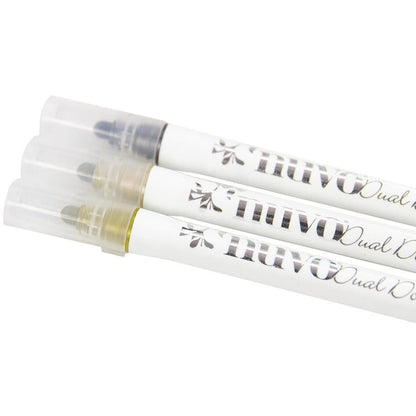 Nuvo Metallic Dual Tip Dot Markers 3/Pkg - Honey Bee Stamps