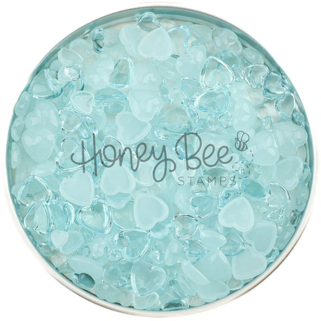 Ocean Blue - Acrylic Hearts Mix - Honey Bee Stamps