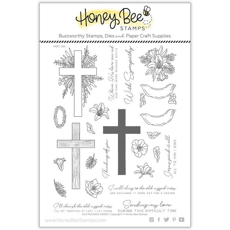 Old Rugged Cross - 6x8 Photopolymer Stamp Set - Honey Bee Stamps