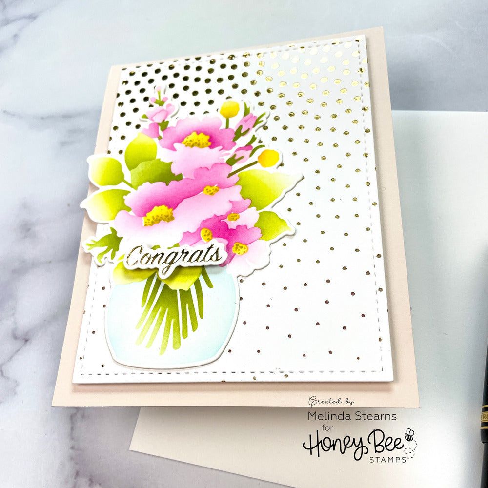 Ombre Dots - A2 Hot Foil and Letter Press Plate - Honey Bee Stamps