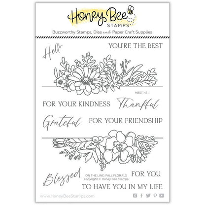 On The Line: Fall Florals - 5x6 Stamp Set - Retiring - Honey Bee Stamps