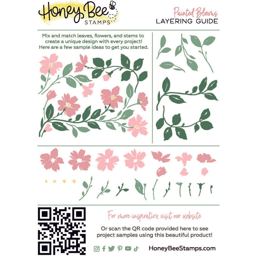 Painted Blooms - Honey Cuts - Retiring - Honey Bee Stamps