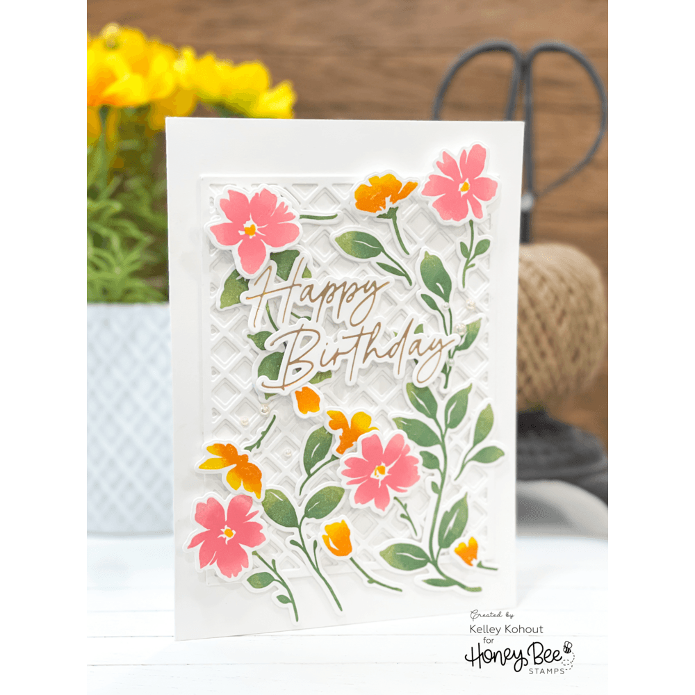 Painted Blooms - Honey Cuts - Retiring - Honey Bee Stamps