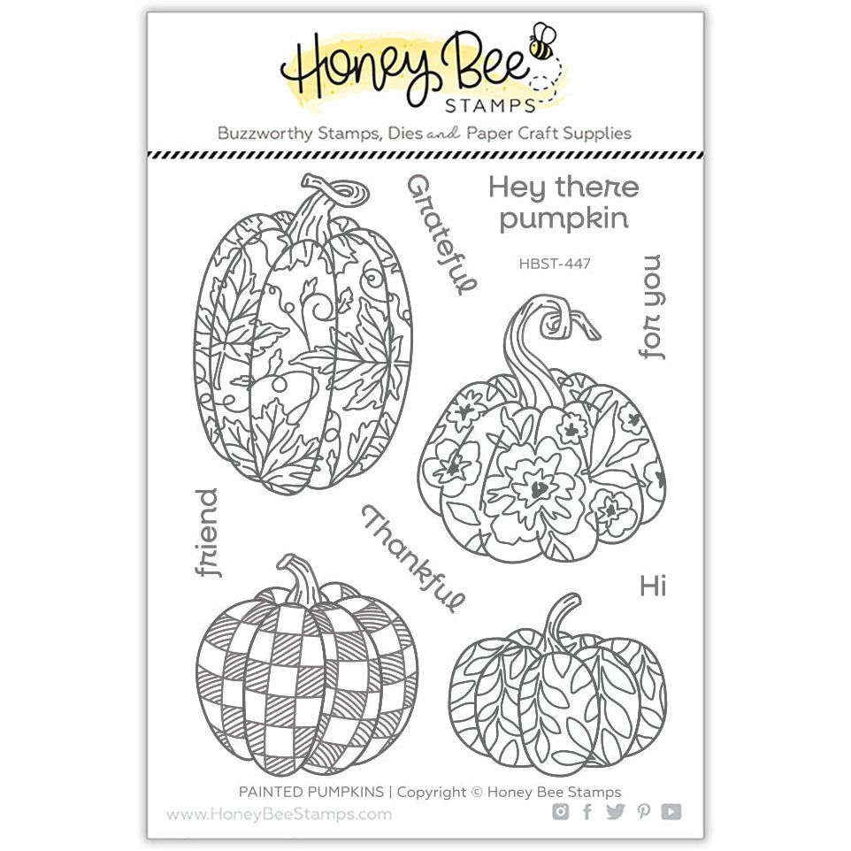 Painted Pumpkins - 4x5 Photopolymer Stamp Set - Honey Bee Stamps