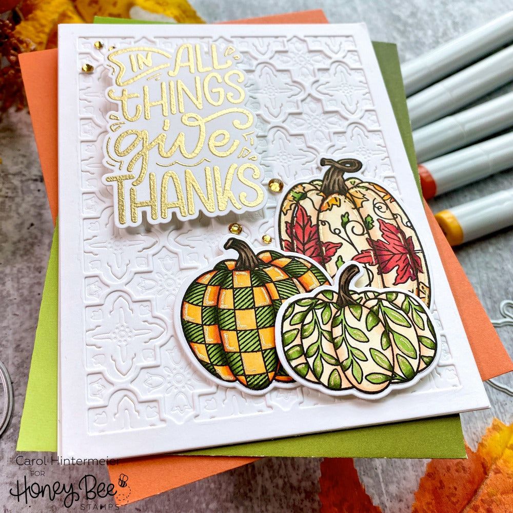 Painted Pumpkins - 4x5 Photopolymer Stamp Set - Honey Bee Stamps