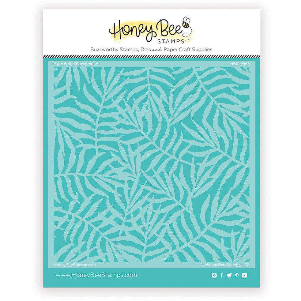 Palm Frond - 6"x6" Background Stencil - Retiring - Honey Bee Stamps