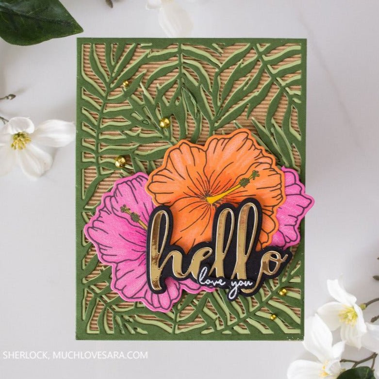 Palm Frond - 6"x6" Background Stencil - Retiring - Honey Bee Stamps