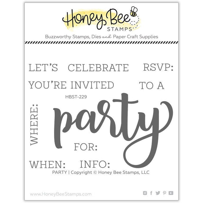 Party - 3x4 Stamp Set - Retiring - Honey Bee Stamps