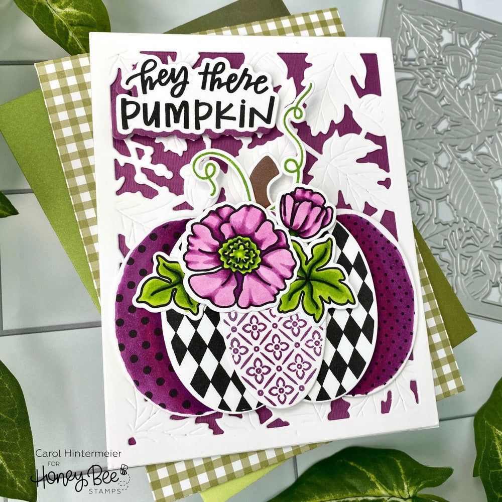 Patchwork Pumpkin - 6x8 Photopolymer Stamp Set - Honey Bee Stamps