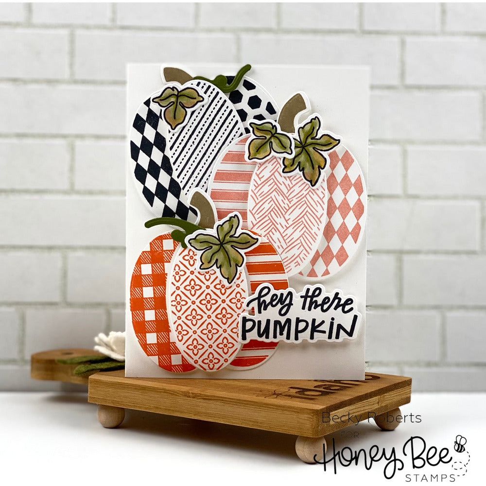 Patchwork Pumpkin - 6x8 Photopolymer Stamp Set - Honey Bee Stamps