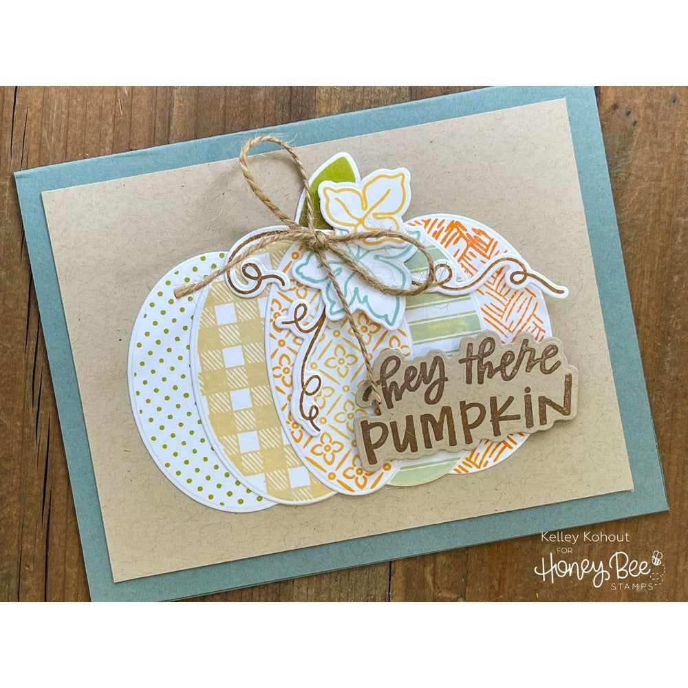 Patchwork Pumpkin - 6x8 Photopolymer Stamp Set - Honey Bee Stamps