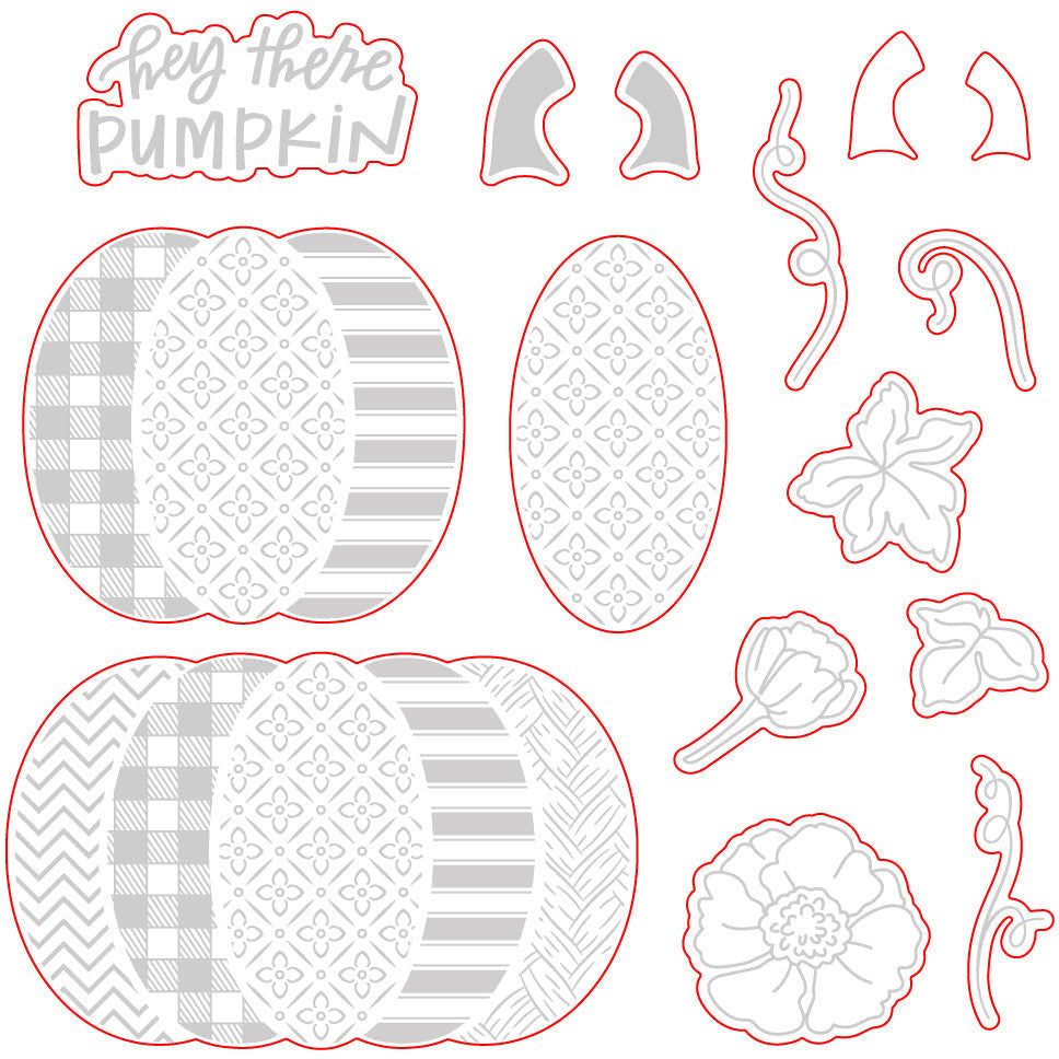 Patchwork Pumpkin - Honey Cuts - Coordinating Dies - Honey Bee Stamps