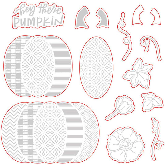 Patchwork Pumpkin - Honey Cuts - Coordinating Dies - Honey Bee Stamps