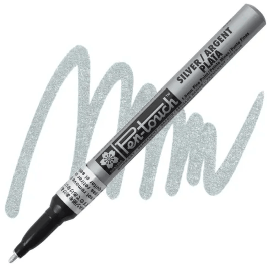 Pen - Touch Paint Marker - Permanent Opaque Silver 1.0 mm Fine Tip Paint Pen - Honey Bee Stamps
