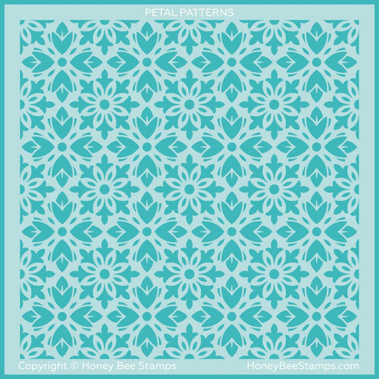 Petal Patterns - 6"x6" Background Stencil - Honey Bee Stamps
