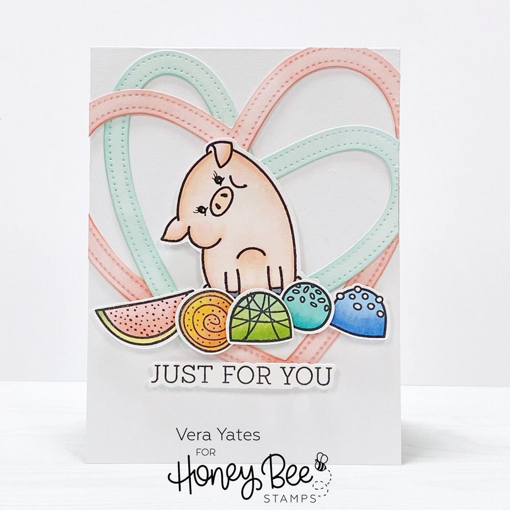 Pierced XOXO Hearts - Honey Cuts - Stand - Alone Dies - Retiring - Honey Bee Stamps