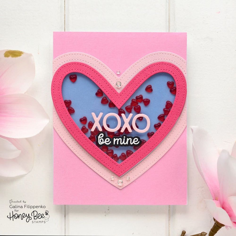 Pierced XOXO Hearts - Honey Cuts - Stand - Alone Dies - Retiring - Honey Bee Stamps