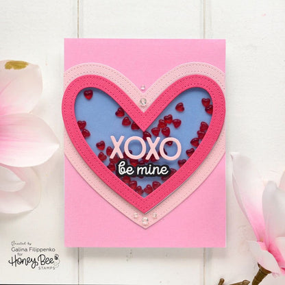 Pierced XOXO Hearts - Honey Cuts - Stand - Alone Dies - Retiring - Honey Bee Stamps