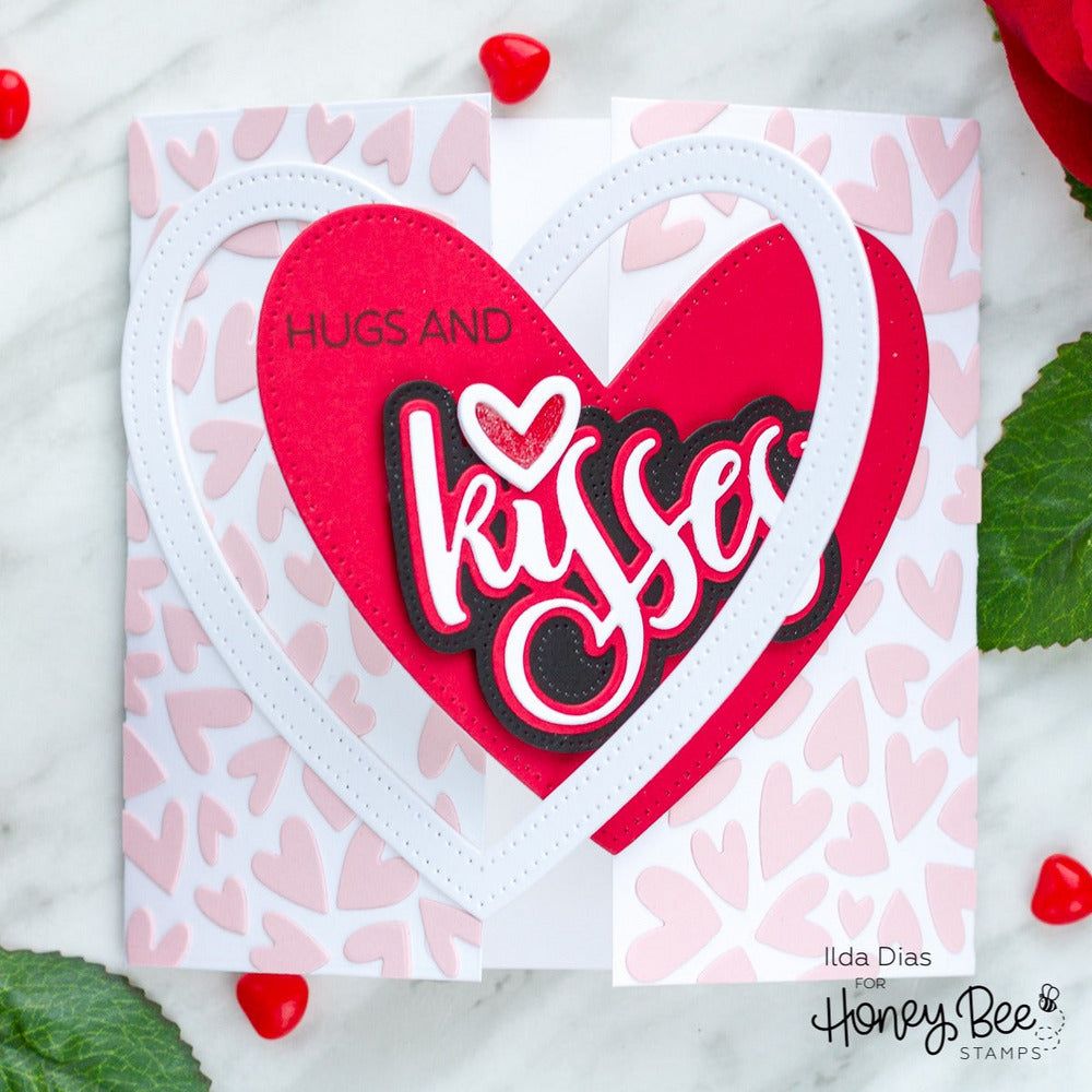 Pierced XOXO Hearts - Honey Cuts - Stand - Alone Dies - Retiring - Honey Bee Stamps