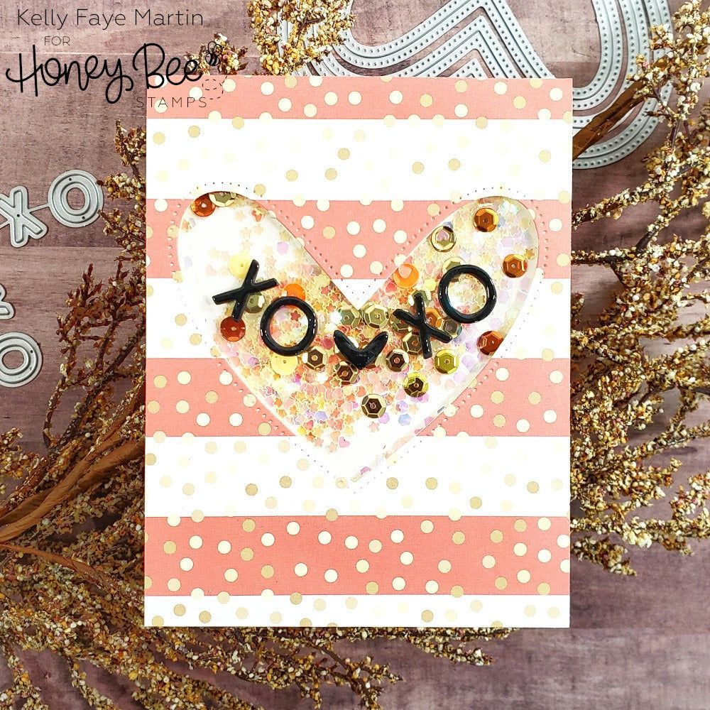 Pierced XOXO Hearts - Honey Cuts - Stand - Alone Dies - Retiring - Honey Bee Stamps