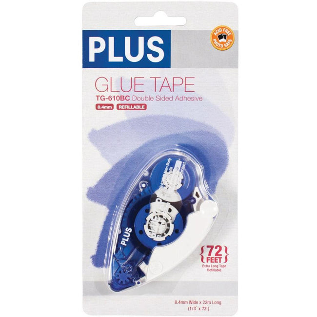 Plus Glue Tape Dispenser .33"X72' Blue TG-610BC - Honey Bee Stamps
