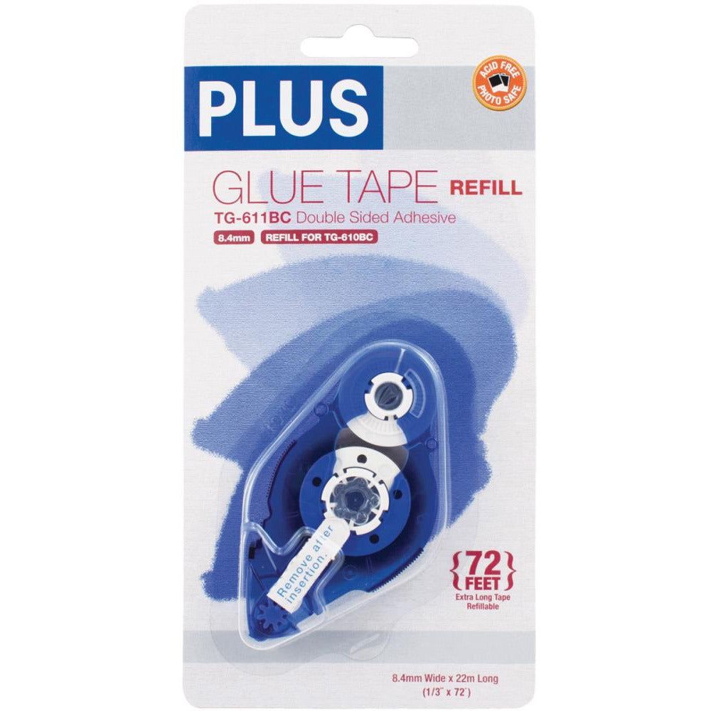 Plus Glue Tape Refill .33"X72' Blue (fits Blue TG - 610BC) - Honey Bee Stamps