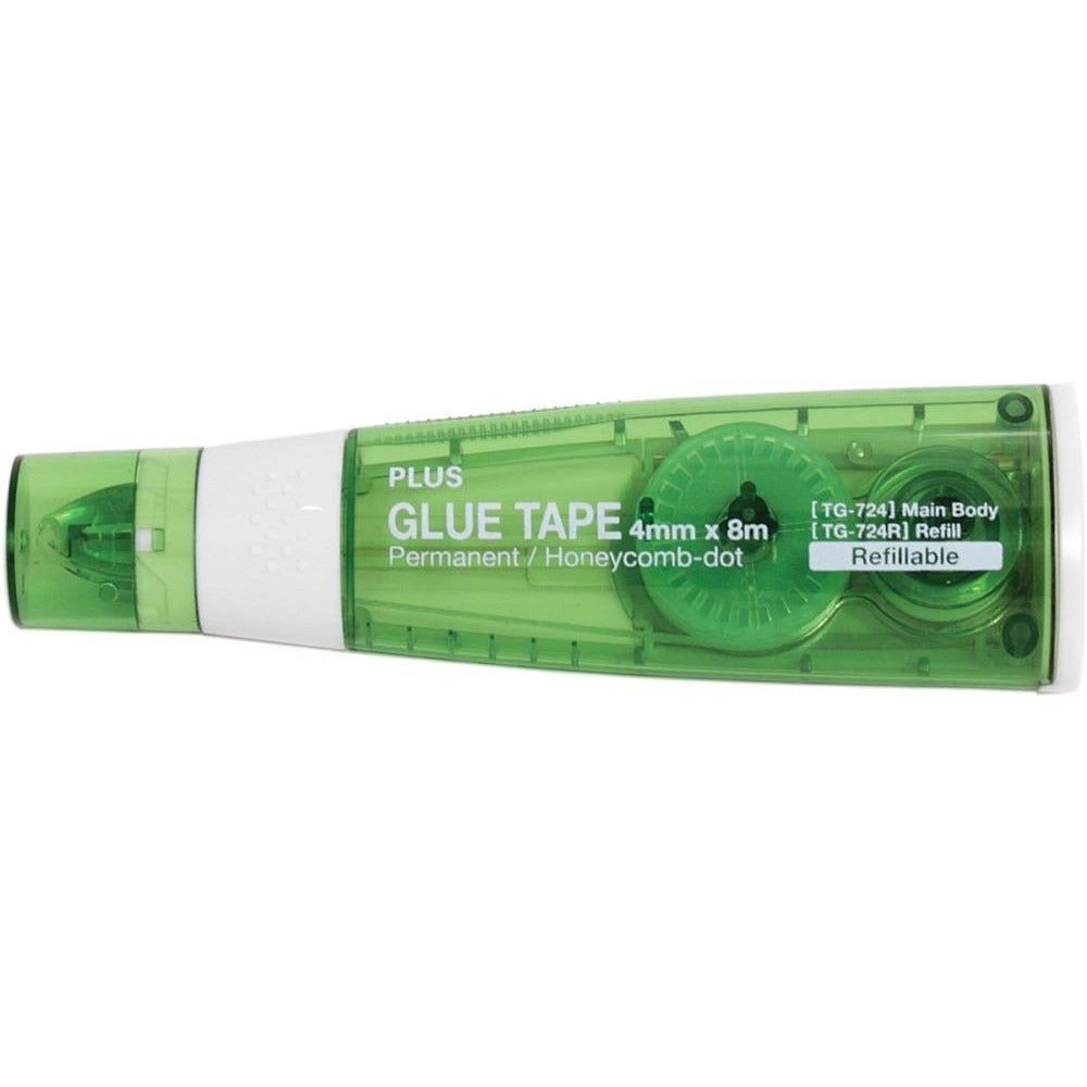 Plus Small Glue Tape Dispenser 3/16"x26' Green Refillable, Dot Pattern, Acid Free, TG - 724 - Honey Bee Stamps