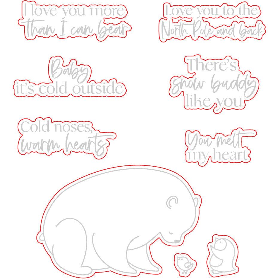 Polar Pals - Honey Cuts - Coordinating Dies - Honey Bee Stamps