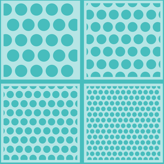 Polka Dot - Set of 4 - 6"x6" Background Stencils - Retiring - Honey Bee Stamps