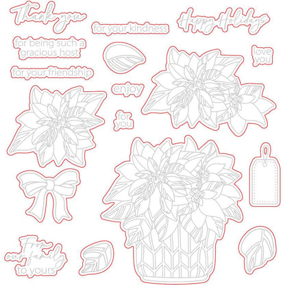 Potted Poinsettias - Honey Cut - Coordinating Dies - Retiring - Honey Bee Stamps