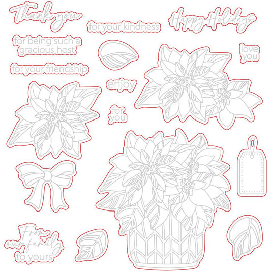 Potted Poinsettias - Honey Cut - Coordinating Dies - Retiring - Honey Bee Stamps