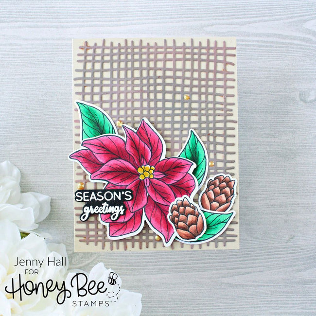 Pretty Poinsettias - 6x8 Stamp Set - Retiring - Honey Bee Stamps