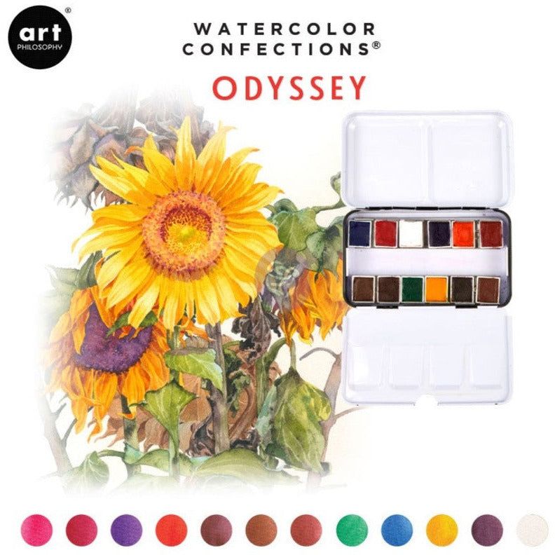 Prima Watercolor Confections - Odyssey 12 Pan Tin Set - Honey Bee Stamps