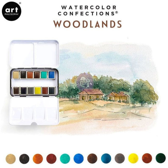 Prima Watercolor Confections - Woodlands 12/Pkg - Honey Bee Stamps
