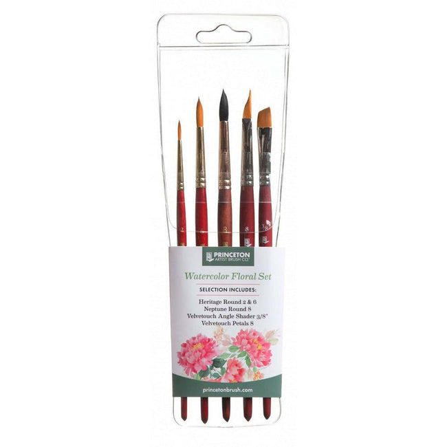 Princeton Watercolor Floral Brush Set - Set of 5 - Honey Bee Stamps