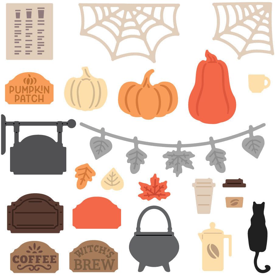 Pumpkin Spice Market Cart Add - On - Honey Cuts - Stand - Alone Dies - Honey Bee Stamps