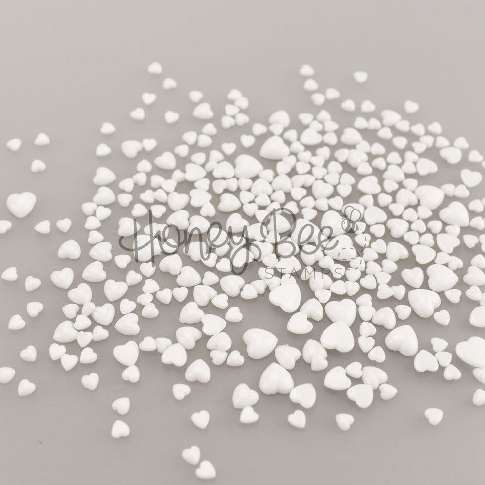 Pure - White Acrylic Hearts Mix - Honey Bee Stamps