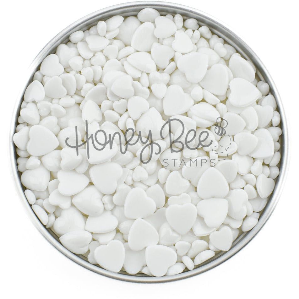 Pure - White Acrylic Hearts Mix - Honey Bee Stamps