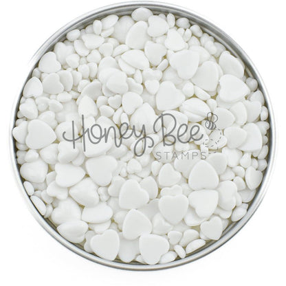 Pure - White Acrylic Hearts Mix - Honey Bee Stamps