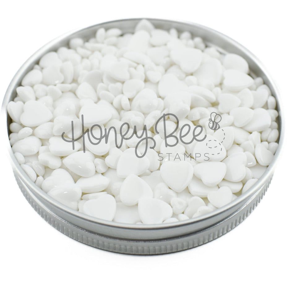 Pure - White Acrylic Hearts Mix - Honey Bee Stamps